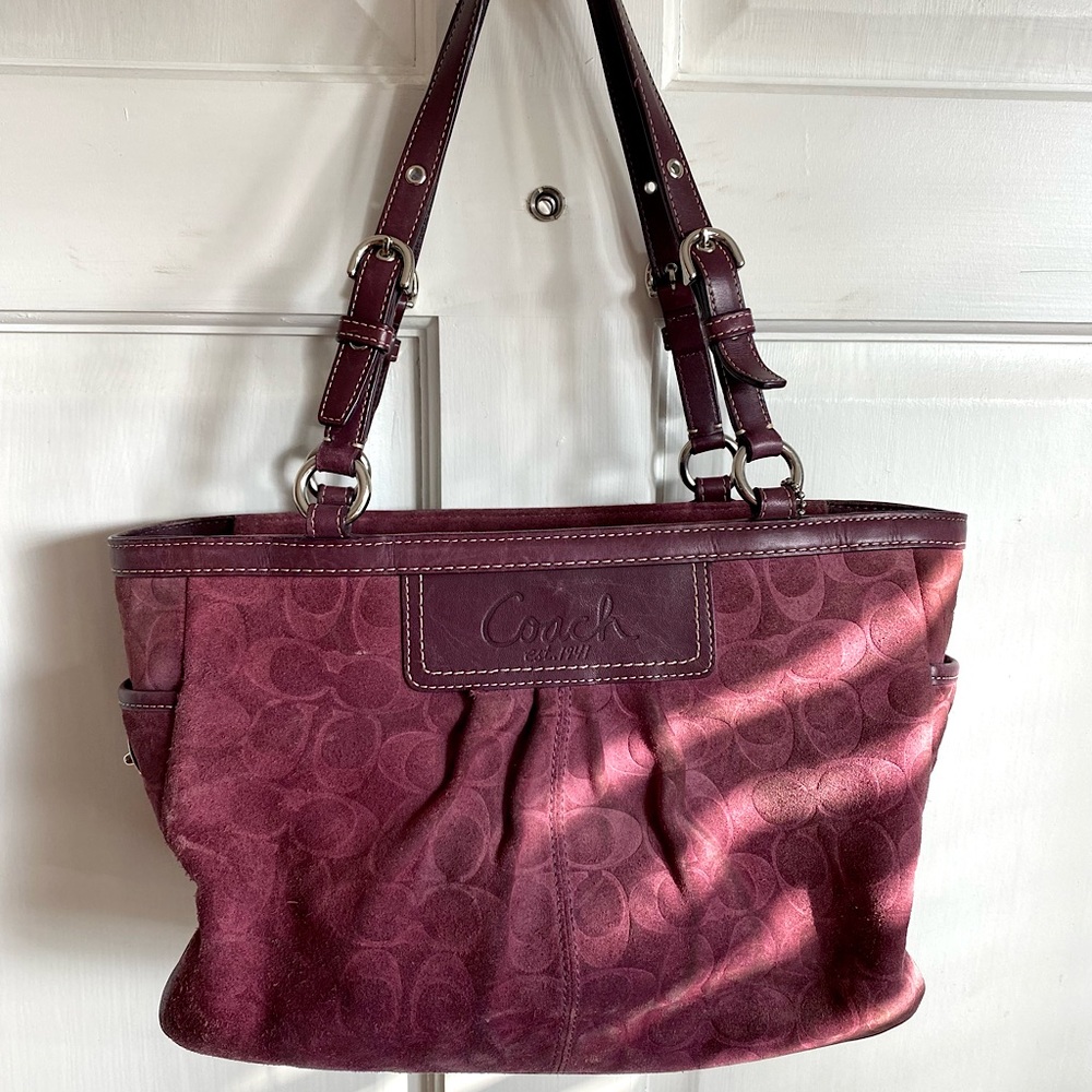 Coach Plum Suede Tote | Authentic | Vintage